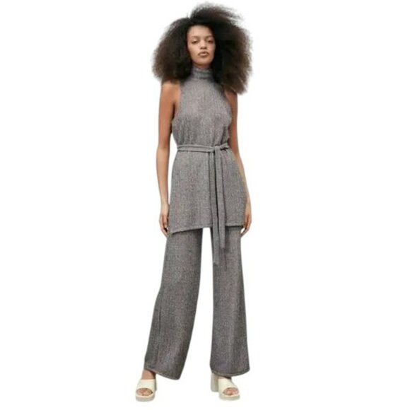 Zara Multicolor Knit Co-Ord Set Tunic & Pants L Vibrant Multicolor Casual Chic - Picture 1 of 16